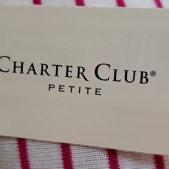Macy's, NWT,Charter Club,white and fuisha, petite, size 3/4 - Picture 3 of 5